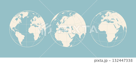 Globe, map, Europe Asia Africa. Earth globe with continents, Europe, Asia, Africa globe set. Map of Europe Asia Africa, EU globe sign, symbol, circle. Vector Illustration Globe, map, Europe Asia Africa. Earth globe with continents, Europe, Asia, Africa globe set. Map of Europe Asia Africa, EU globe sign, symbol, circle. Vector Illustration 132447338