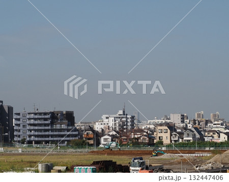 遠くに見える街並み ジオラマ背景 遠くに見える街並み ジオラマ背景 132447406