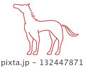 見上げる馬　線のみ 132447871