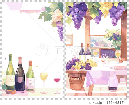 葡萄酒風景插圖 132448174