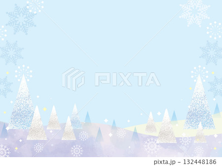 雪化粧の背景素材 132448186