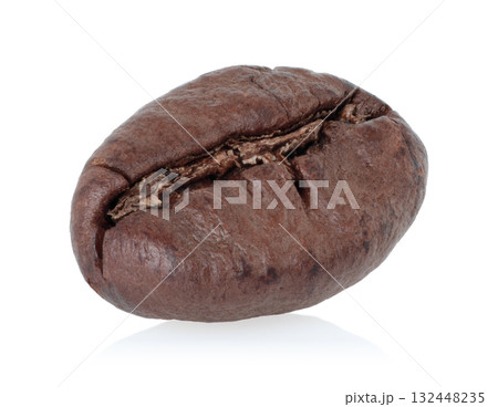 Roasted Coffee Bean in full focus, isolated on transparent background Roasted Coffee Bean in full focus, isolated on transparent background 132448235