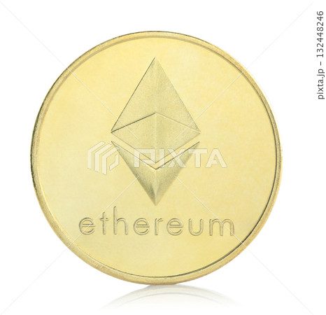 Ethereum - ETH cryptocurrency coin isolated on a transparent background Ethereum - ETH cryptocurrency coin isolated on a transparent background 132448246