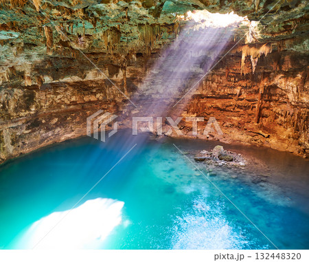Cenote Samula sinkhole in Valladolid Mexico 132448320