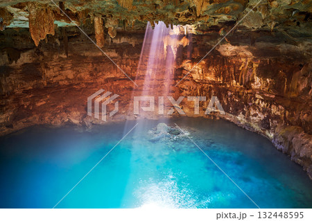 Cenote Samula sinkhole in Valladolid Mexico 132448595