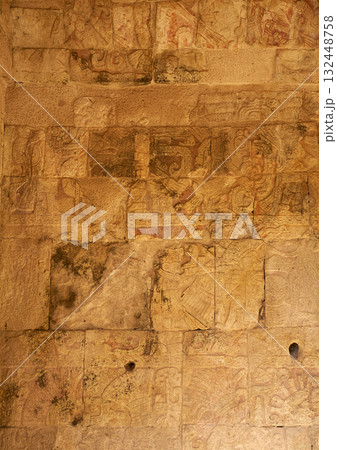 Jaguars temple in Chichen Itza Mexico 132448758