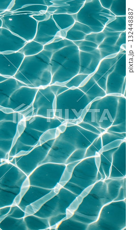 Dive into summer vibes with this refreshing pool water, perfect for vacation ads, spa promotions, or a calming, cool background for your next project 132448887