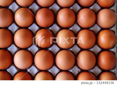 eggs rows pattern box food background 132449136