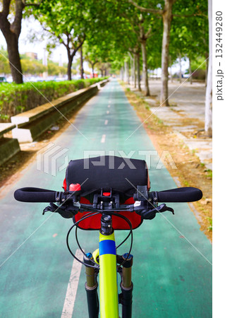 Seville bike trail along the city in Andalusia Spain 132449280