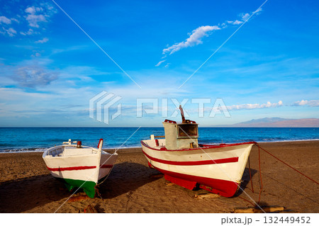 Almeria Cabo de Gata San Miguel beach boats Almeria Cabo de Gata San Miguel beach boats 132449452