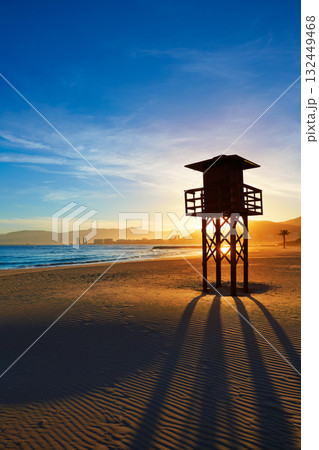 Cullera Playa los Olivos beach sunset in Valencia 132449468