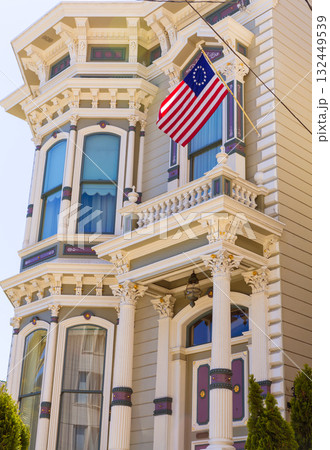 San Francisco Victorian houses in Pacific Heights California 132449539