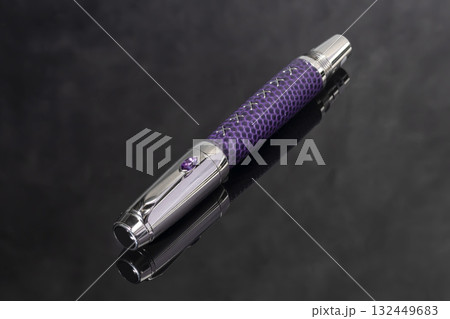 A signature fountain pen on a gray marble background. Gift set. Office decor. A signature fountain pen on a gray marble background. Gift set. Office decor. 132449683