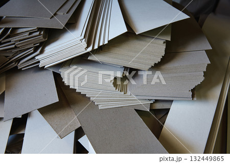 Cartoon paper ream from Cutting guillotine 132449865