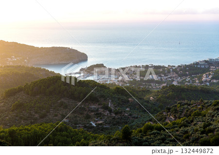 Port de Soller sunset in Majorca at Balearic island 132449872