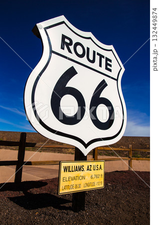 Route 66 road sign in Arizona USA Route 66 road sign in Arizona USA 132449874