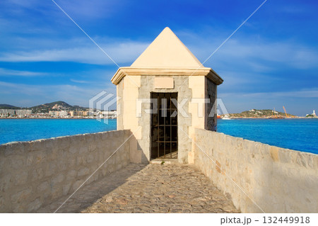 Ibiza watchtower with Eivissa port view 132449918