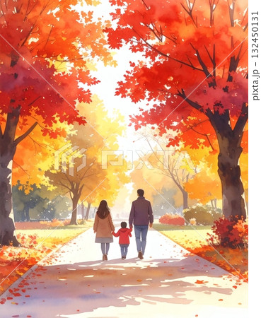 紅葉の並木道 132450131