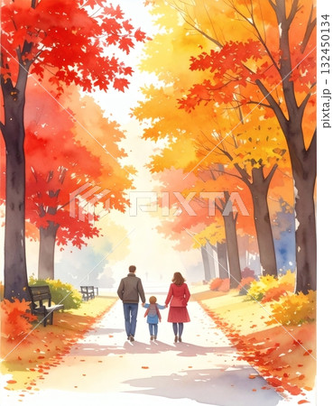 紅葉の並木道 紅葉の並木道 132450134