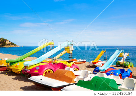 Lloret de Mar Sa Caleta beach in costa Brava of Catalonia Lloret de Mar Sa Caleta beach in costa Brava of Catalonia 132450184