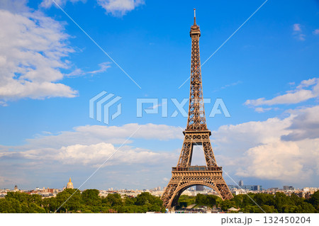 Eiffel Tower in Paris under blue sky France 132450204