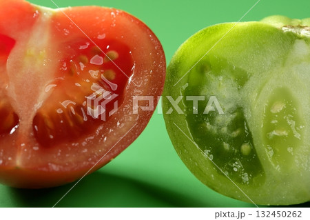 Two color tomatoes, green and red variety Two color tomatoes, green and red variety 132450262