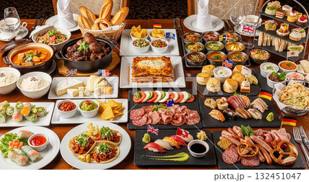 テーブルいっぱいのごちそう テーブルいっぱいのごちそう 132451047