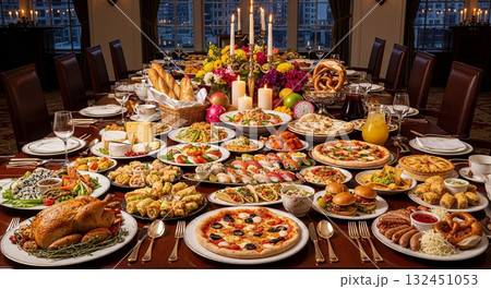 テーブルいっぱいのごちそう 132451053