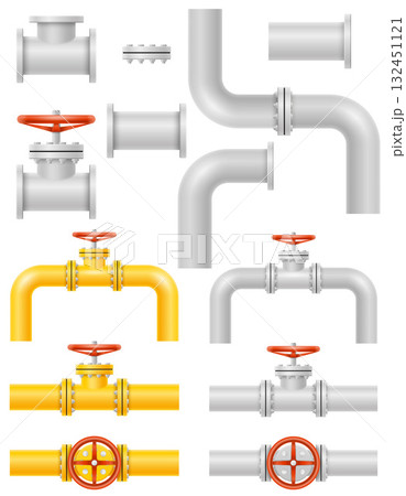 metal pipes for water supply gas oil pipeline sewerage plumbin cartoon stock vector illustration 132451121