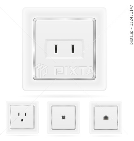 electrical socket outlet for indoor electricity cartoon stock vector illustration 132451147