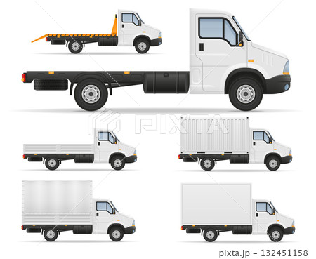 truck van lorry for transportation of cargo goods cartoon stock vector illustration 132451158