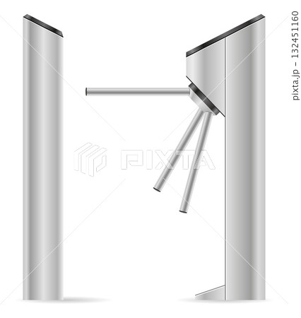 metal turnstile for checkpoints cartoon stock vector illustration 132451160