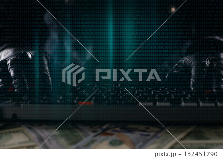 Hacker with Computer Keyboard 132451790