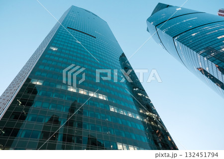 Modern skyscrapers against the background of a blue sky 132451794