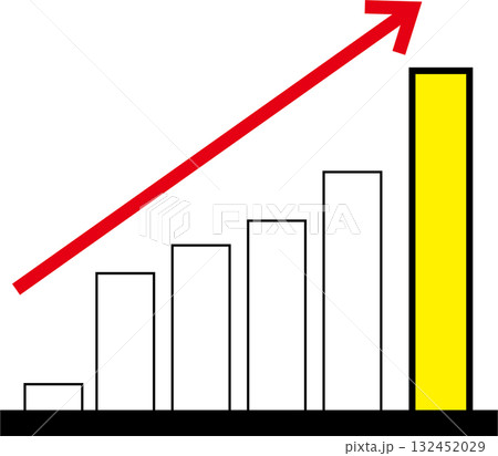右肩上がりの上昇グラフ 132452029