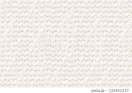 Watercolor illustration of warm off-white knitted fabric. 132452257