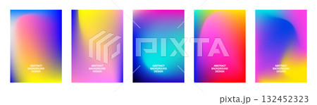 Vibrant abstract gradient design poster collection. Vector illustration Vibrant abstract gradient design poster collection. Vector illustration 132452323