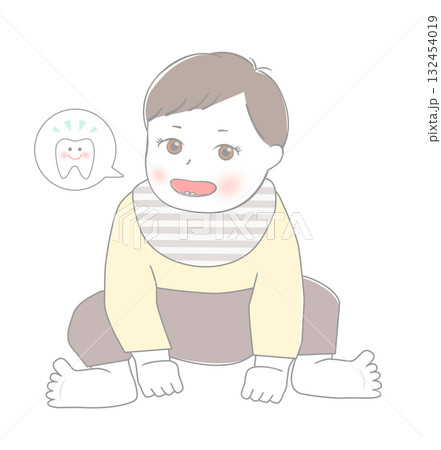 歯が生えた赤ちゃん 132454019