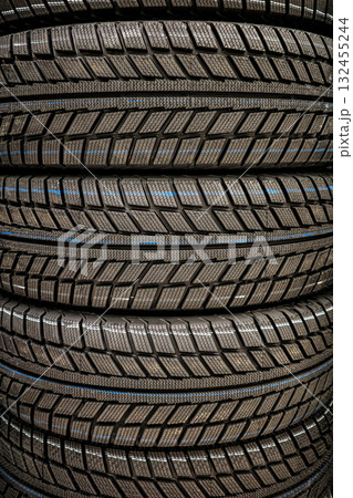 Winter tire tread close-up Winter tire tread close-up 132455244