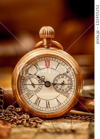 Vintage still life Antique pocket watch. Vintage still life Antique pocket watch. 132455252