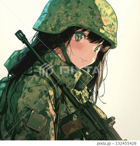 軍服姿の女の子 132455426