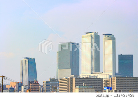 愛知県名古屋市、名古屋駅前超高層ビル郡の風景 愛知県名古屋市、名古屋駅前超高層ビル郡の風景 132455459