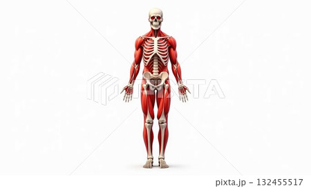 Full Human Musculoskeletal System with Muscle Overlay 132455517
