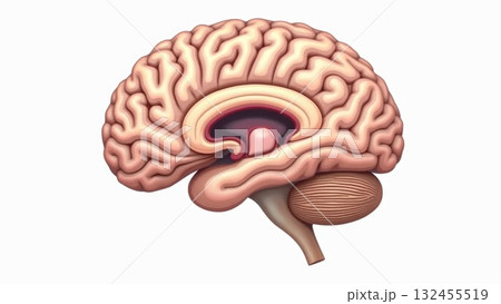 Internal Brain Structures in Cross-Sectional View 132455519