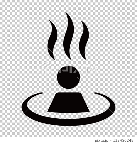 温泉に入る人のマーク 132456249