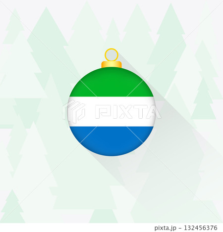 Sierra Leone National Flag Christmas Decoration. 132456376