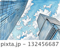 ビルに反射する青空 132456687