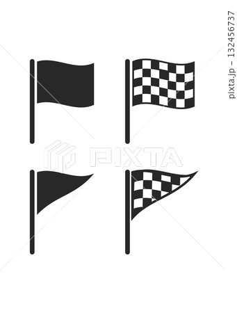 Flag Icon Set Flat Design on White Background Flag Icon Set Flat Design on White Background 132456737