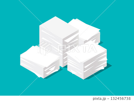 Isometric office pile of paper stock illustration. 132456738