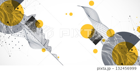 Modern science and technology background. Abstractwireframe art. Vector. Modern science and technology background. Abstractwireframe art. Vector. 132456999